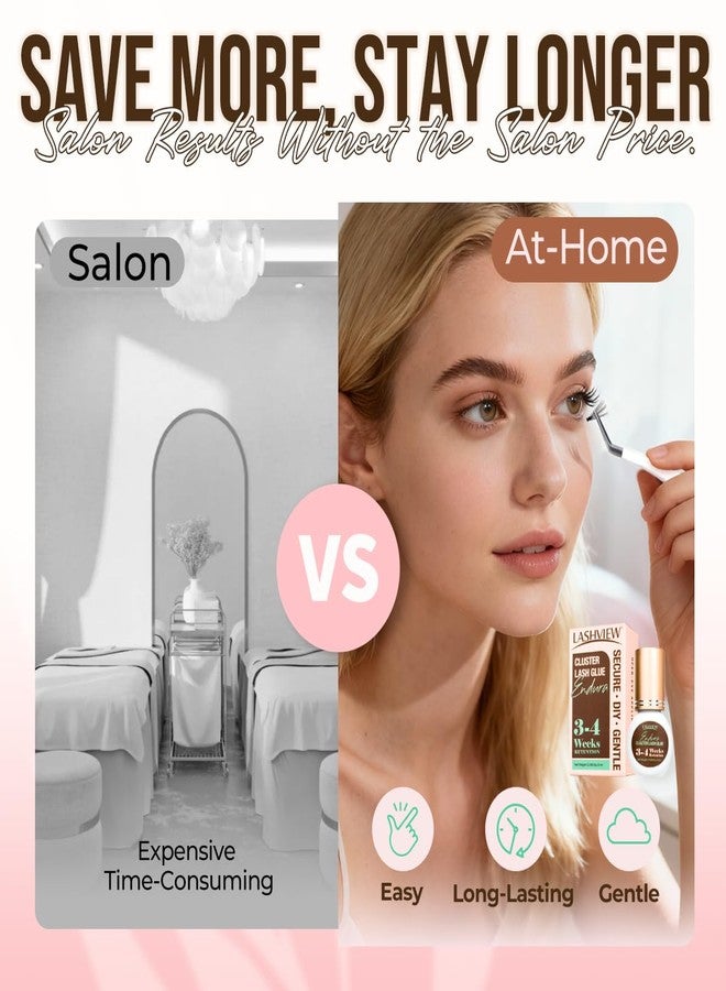 لاش فيو غراء لاشفيو لتثبيت الرموش بقوة، يدوم من 3 إلى 4 أسابيع، مقاوم للماء ولا يسبب تهيجاً، وقت التجفيف من 2 إلى 3 ثوانٍ، مناسب للمبتدئين والمحترفين (5 مل) - Image 4